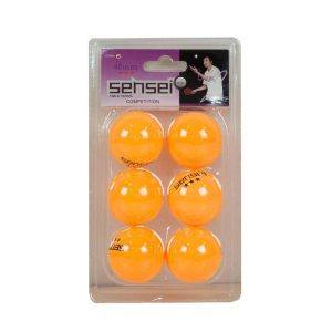 PELOTA SENSEI 6 UNID 3* NARANJ